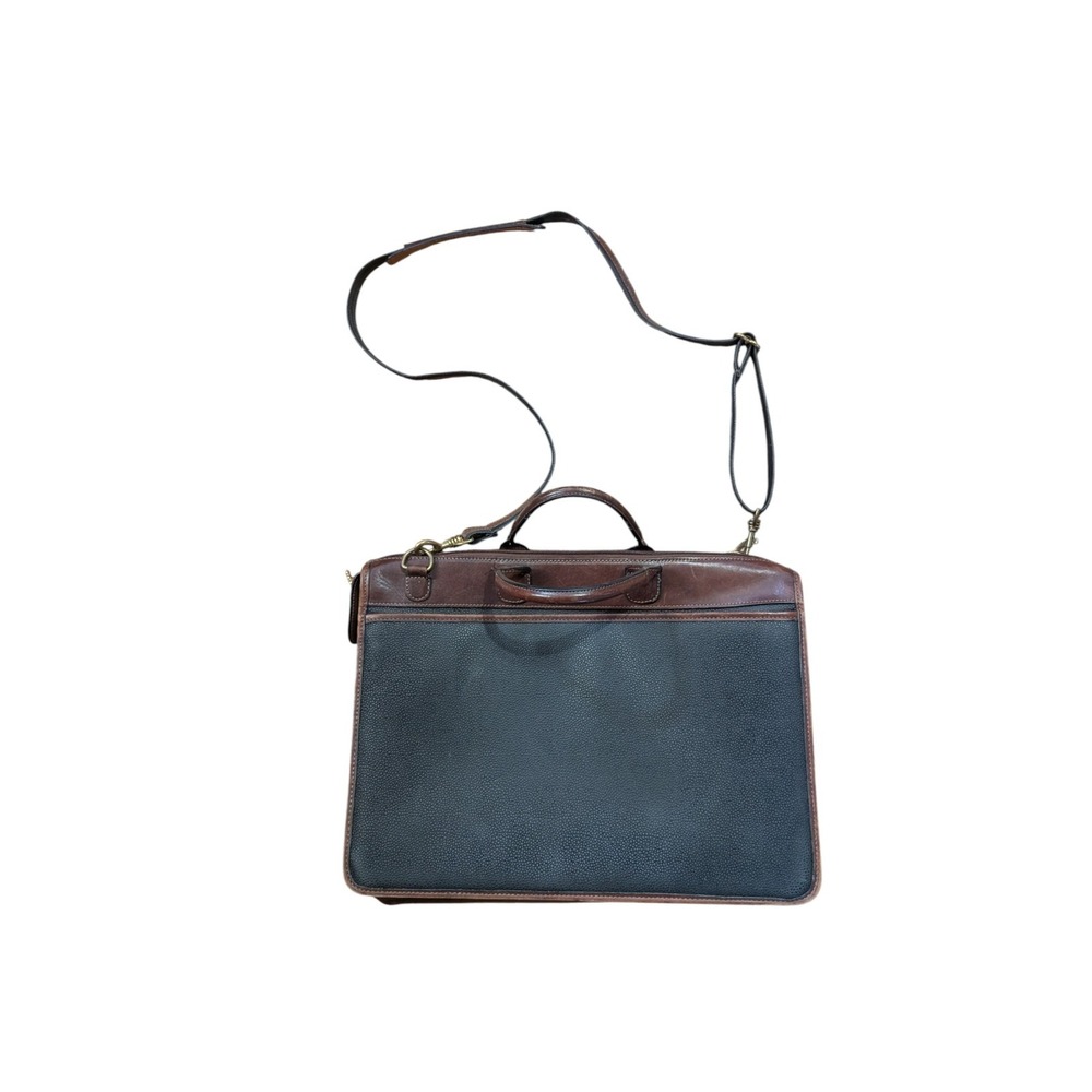 Jack Georges Leather Briefcase Black Brown Strap